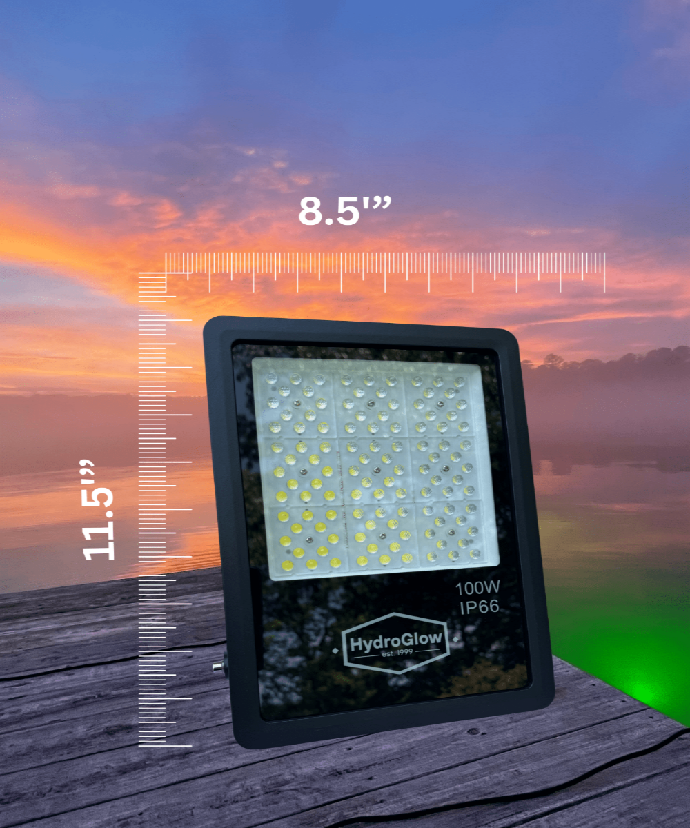 FL100W Above - Water LED Floodlight - White - Hydroglow Marine Lights